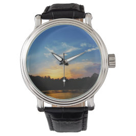 Mountain Lake Sunset Horloge