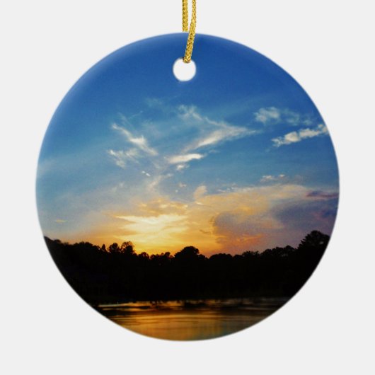 Mountain Lake Sunset Keramisch Ornament (Voorkant)