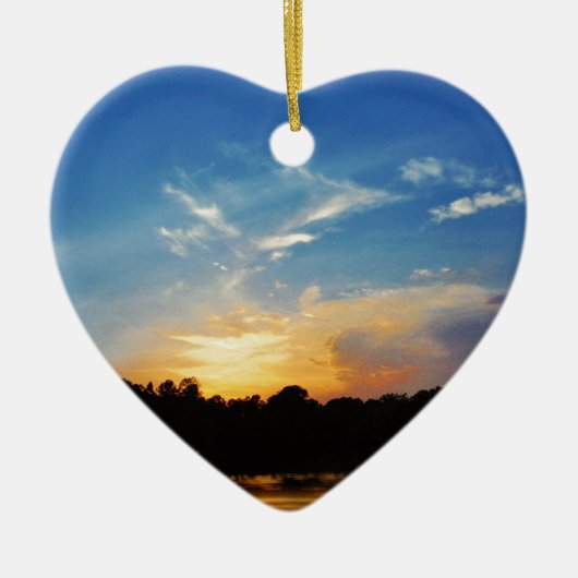 Mountain Lake Sunset Keramisch Ornament (Voorkant)