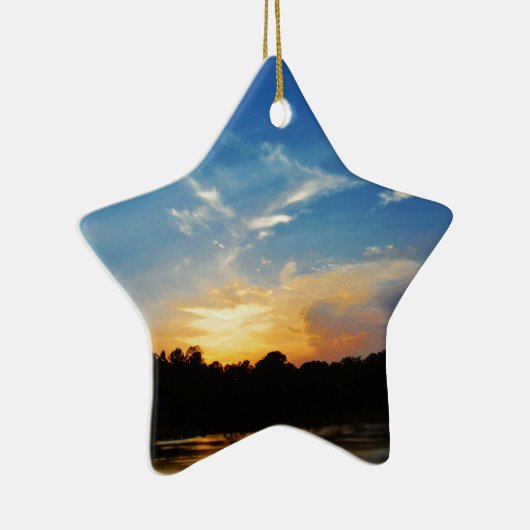 Mountain Lake Sunset Keramisch Ornament (Rechts)