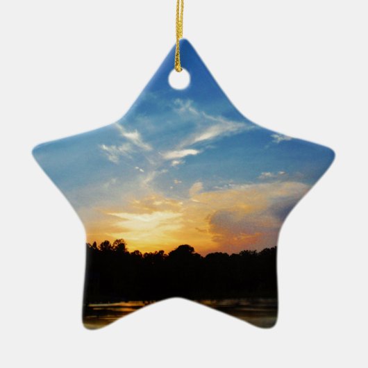 Mountain Lake Sunset Keramisch Ornament (Voorkant)