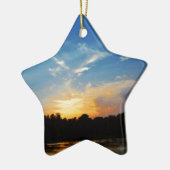 Mountain Lake Sunset Keramisch Ornament (Links)