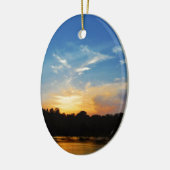 Mountain Lake Sunset Keramisch Ornament (Links)