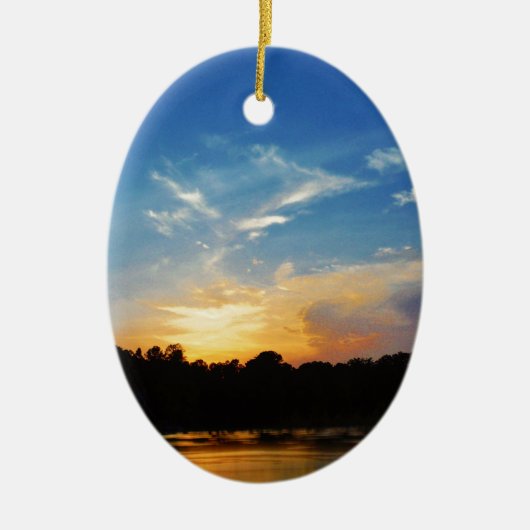 Mountain Lake Sunset Keramisch Ornament (Voorkant)