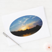 Mountain Lake Sunset Ovale Sticker (Envelop)