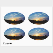 Mountain Lake Sunset Ovale Sticker (Vel)