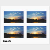 Mountain Lake Sunset Rechthoekige Sticker (Vel)