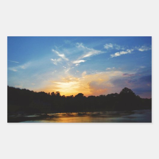 Mountain Lake Sunset Rechthoekige Sticker (Voorkant)
