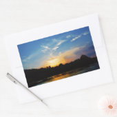 Mountain Lake Sunset Rechthoekige Sticker (Envelop)