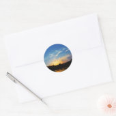 Mountain Lake Sunset Ronde Sticker (Envelop)