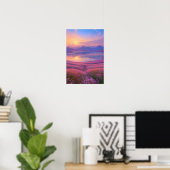 Mountain Lake Sunset Serenade Poster (Thuiskantoor)