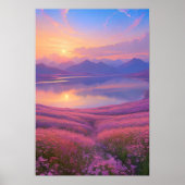 Mountain Lake Sunset Serenade Poster (Voorkant)