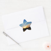 Mountain Lake Sunset Ster Sticker (Envelop)