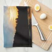 Mountain Lake Sunset Theedoek (Quarter Fold)