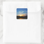 Mountain Lake Sunset Vierkante Sticker (Tas)
