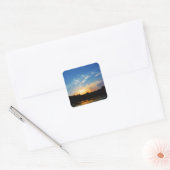 Mountain Lake Sunset Vierkante Sticker (Envelop)