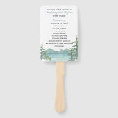 Mountain Lake Thema Waterverf Trouwprogramma Handwaaier (Voorkant)