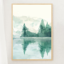 Mountain Lake Tranquil Print 2 van 3 Poster