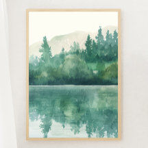 Mountain Lake Tranquil Print 3 van 3 Poster