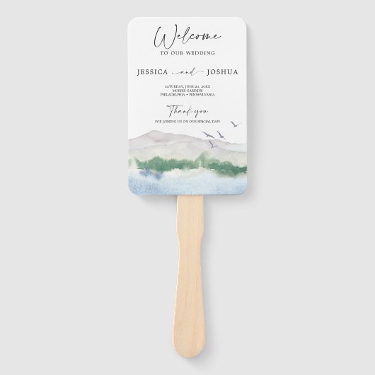 Mountain Lake Trouwprogramma Fan Handwaaier (Voorkant)