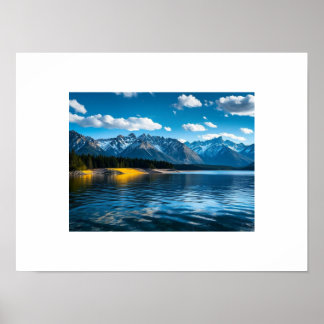 Mountain Lake uitzicht afbeelding Poster