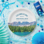 Mountain Lake viering van het leven begrafenis Papieren Bordje (Feest)