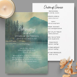 Mountain Lake, Viering van het leven Begrafenispro Kaart