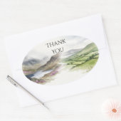 Mountain Lake Watercolor Bedankt Sticker (Envelop)