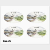 Mountain Lake Watercolor Bedankt Sticker (Vel)