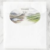 Mountain Lake Watercolor Bedankt Sticker (Tas)