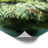 Mountain Lake Waterverf Schilderij Art Print (Hoek)