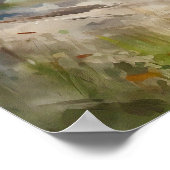 Mountain Lake Waterverf Schilderij Art Print (Hoek)