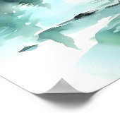 Mountain Lake Waterverf Schilderij Art Print (Hoek)