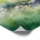 Mountain Lake Waterverf Schilderij Art Print (Hoek)