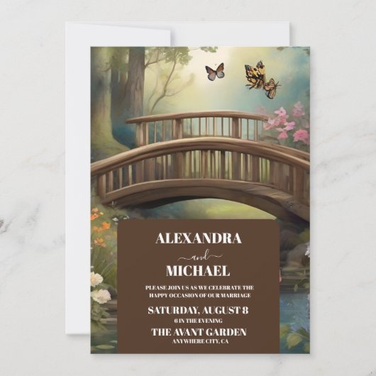 Mountain Lake Waterverf Tree Bruiloft Kaart (Voorkant)