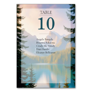 Mountain Lake Wedding Guest List Tafel Kaart