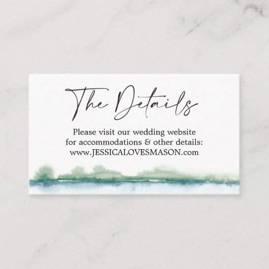 Mountain Lake Wedding Website Insteekkaart Informatiekaartje (Voorkant)