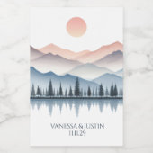 Mountain Lake Wedding Wijn Etiket (Enkel label)