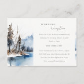 Mountain Lake Winter Landschap bruiloft receptie Informatiekaartje (Voorkant)