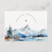 Mountain Lake Winter Landschap bruiloft receptie Informatiekaartje (Achterkant)
