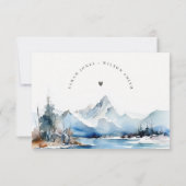 Mountain Lake Winter Landschap bruiloft receptie RSVP Kaartje (Achterkant)