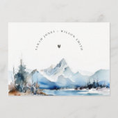 Mountain Lake Winter Landschap Wedding Detail Informatiekaartje (Achterkant)