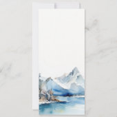Mountain Lake Winter Landschap Wedding Menu Kaart (Achterkant)