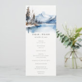 Mountain Lake Winter Landschap Wedding Programma (Staand voorkant)