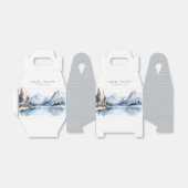 Mountain Lake Winter Sneeuw Landschap Wedding Bedankdoosjes (Uitgevouwen)