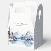 Mountain Lake Winter Sneeuw Landschap Wedding Bedankdoosjes (Geopend)