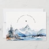 Mountain Lake Winter Sneeuw Landschap Wedding Bedankkaart (Achterkant)