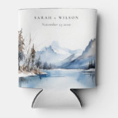 Mountain Lake Winter Sneeuw Landschap Wedding Blikjeskoeler (Voorkant)