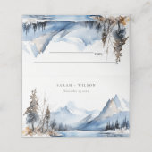 Mountain Lake Winter Sneeuw Landschap Wedding Plaatskaartje (Buitenkant ongevouwen)