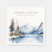 Mountain Lake Winter Sneeuw Landschap Wedding Servet (Voorkant)